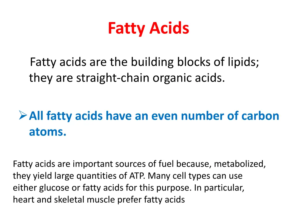 fatty acids