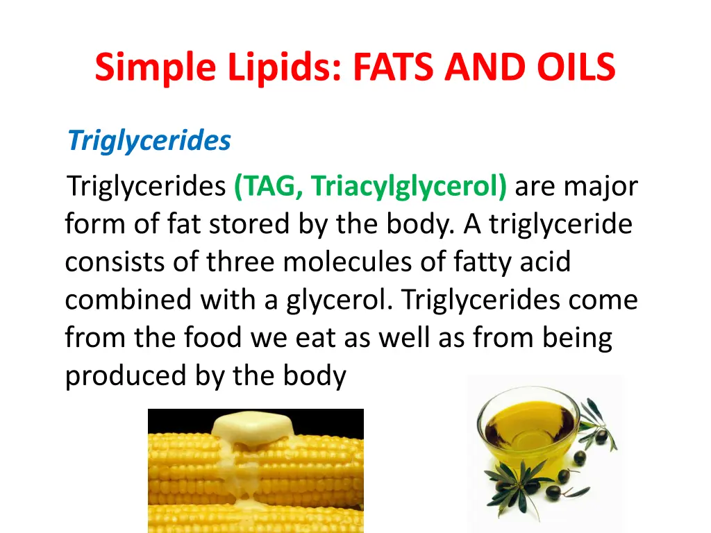 simple lipids fats and oils