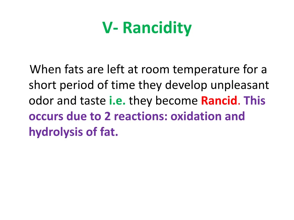 v rancidity