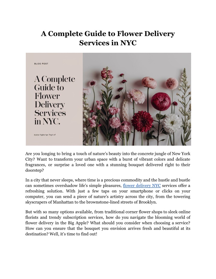 a complete guide to flower delivery services