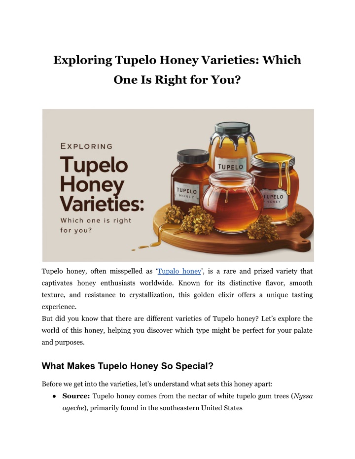 exploring tupelo honey varieties which