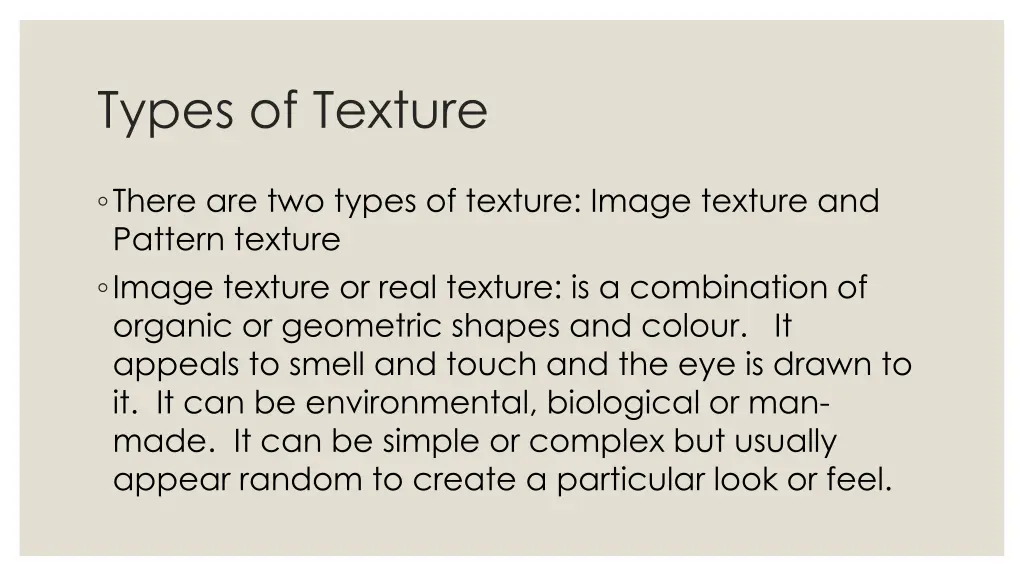 types of texture