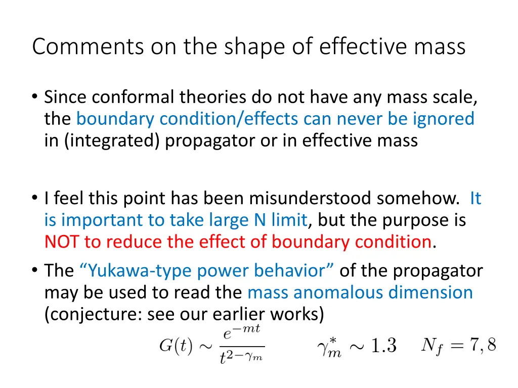 comments on the shape of effective mass 1