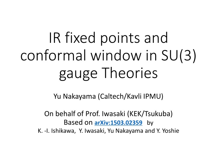 ir fixed points and conformal window