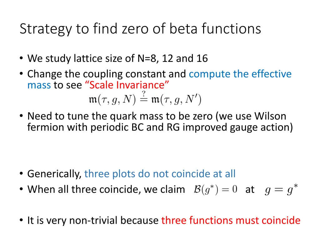 strategy to find zero of beta functions