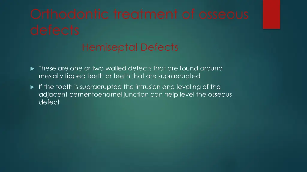 orthodontic treatment of osseous defects