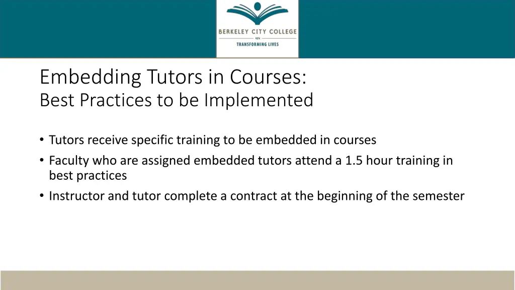 embedding tutors in courses best practices