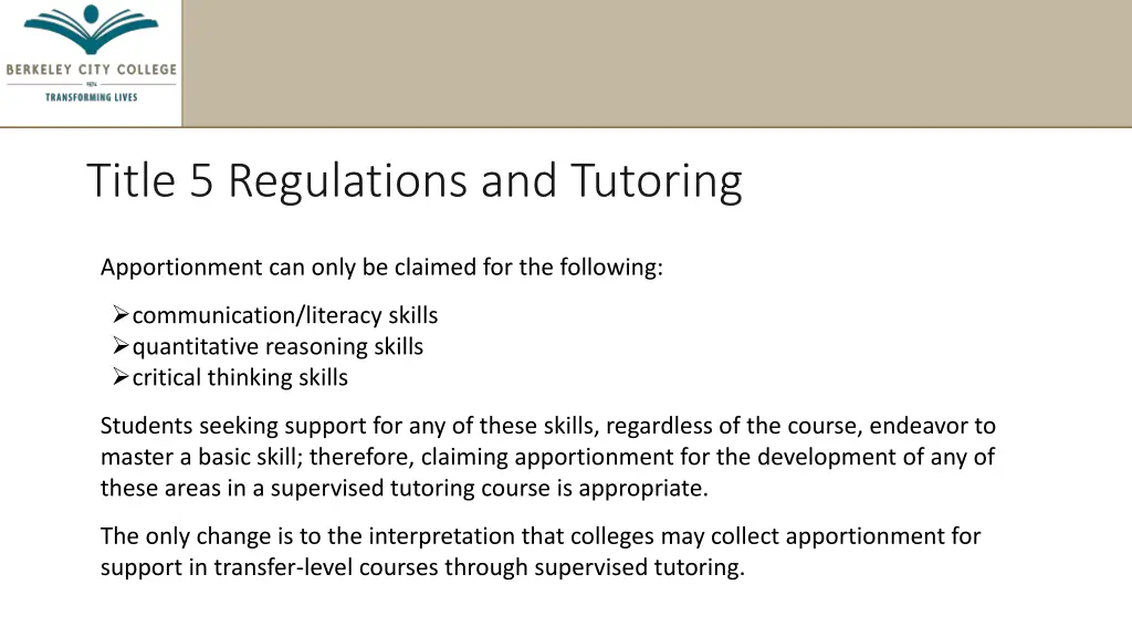 title 5 regulations and tutoring 7