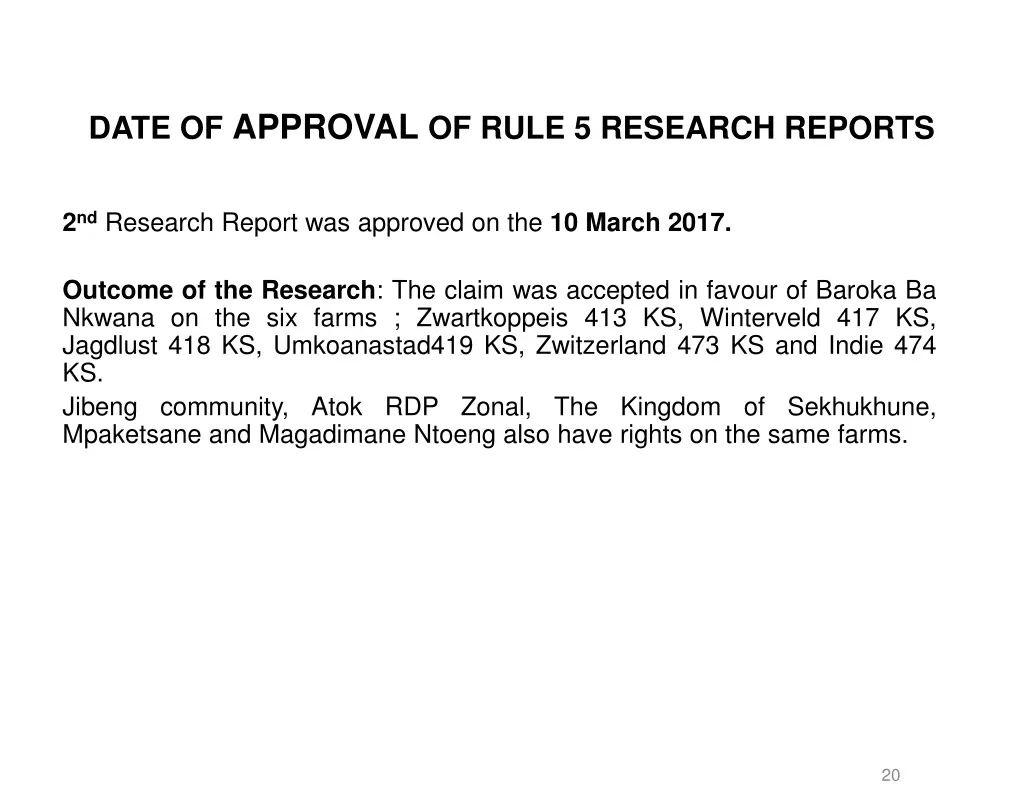 date of approval of rule 5 research reports 1