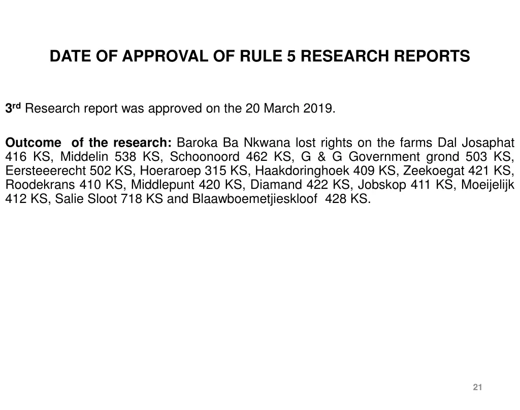 date of approval of rule 5 research reports 2