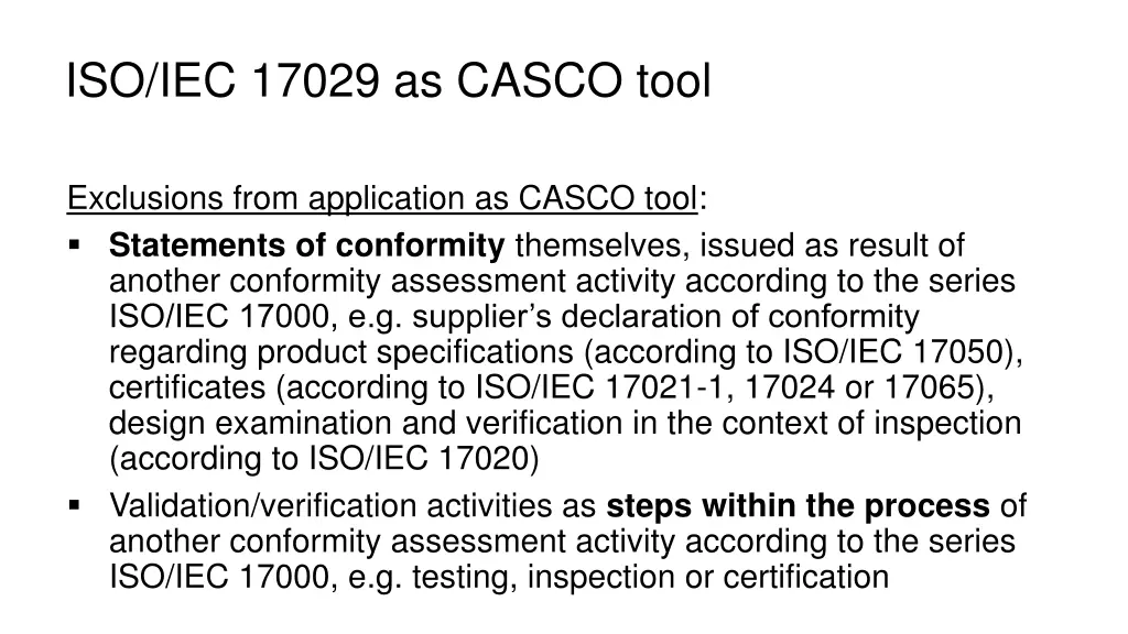 iso iec 17029 as casco tool