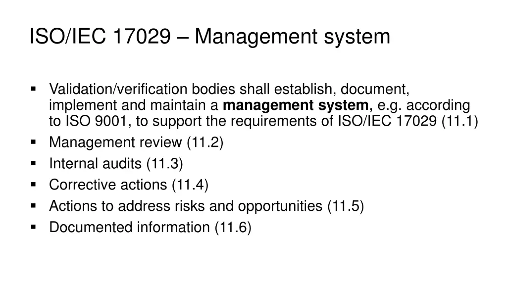 iso iec 17029 management system