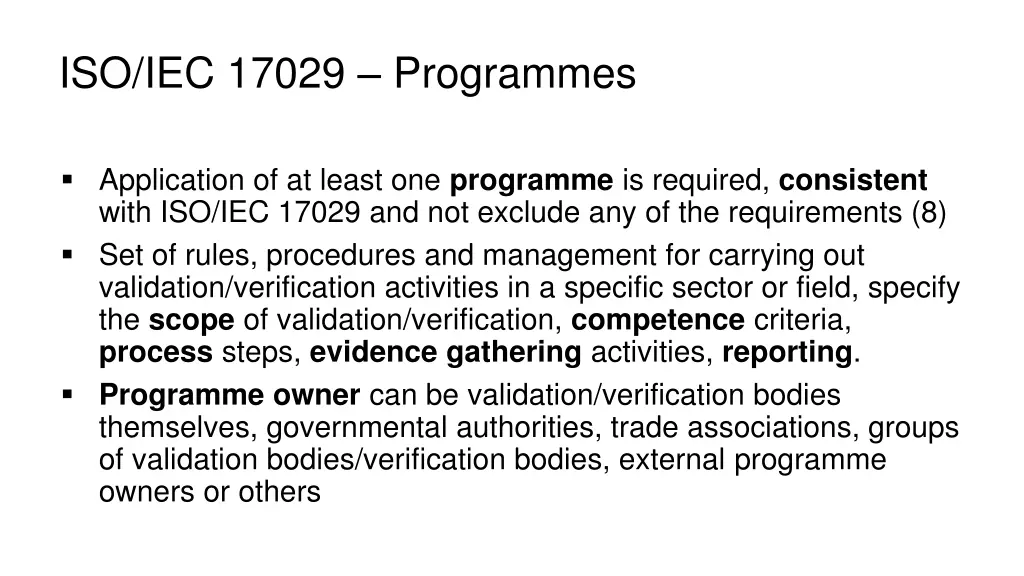 iso iec 17029 programmes