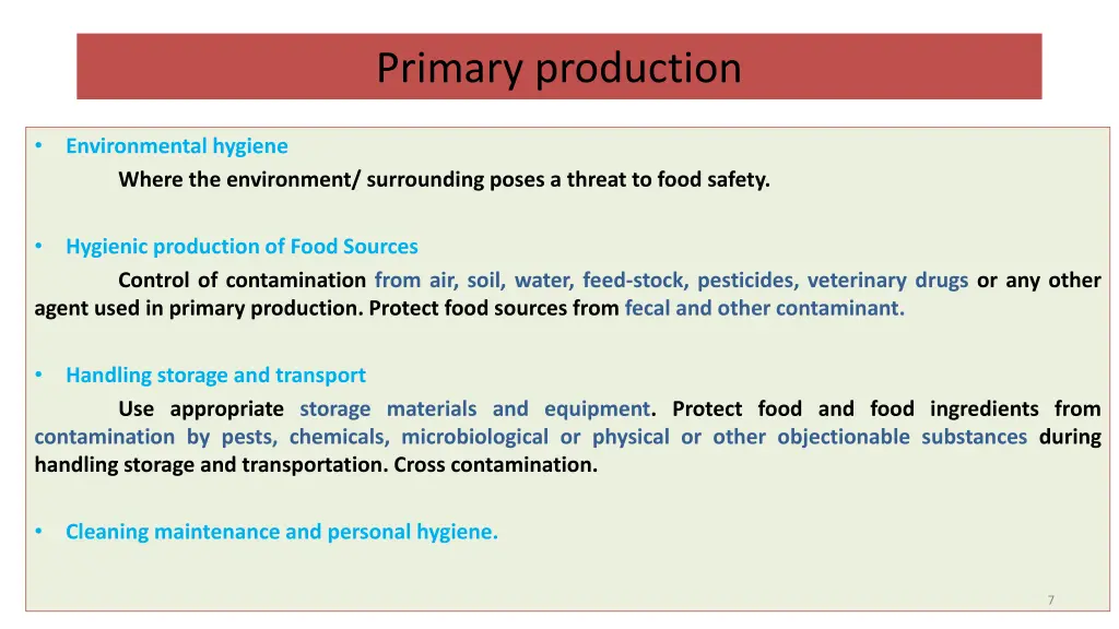 primary production