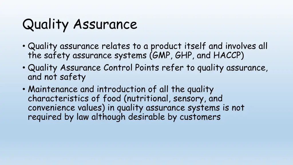 quality assurance