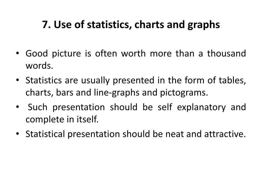 7 use of statistics charts and graphs