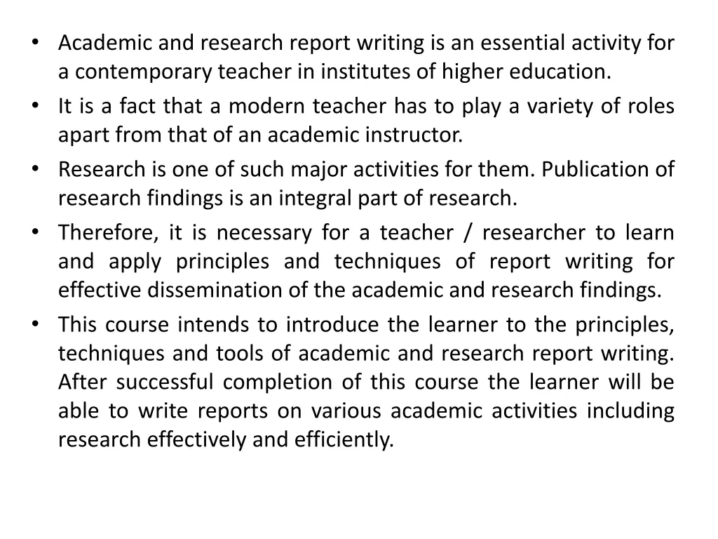 academic and research report writing