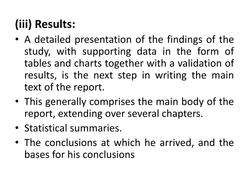 iii results a detailed presentation