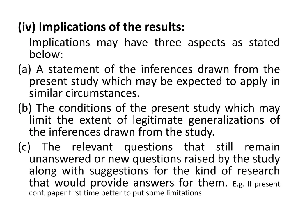 iv implications of the results implications