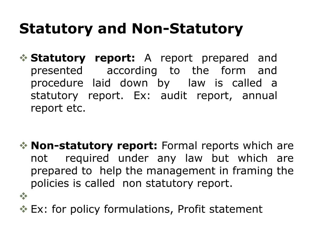 statutory and non statutory