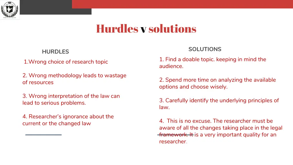 hurdles vsolutions