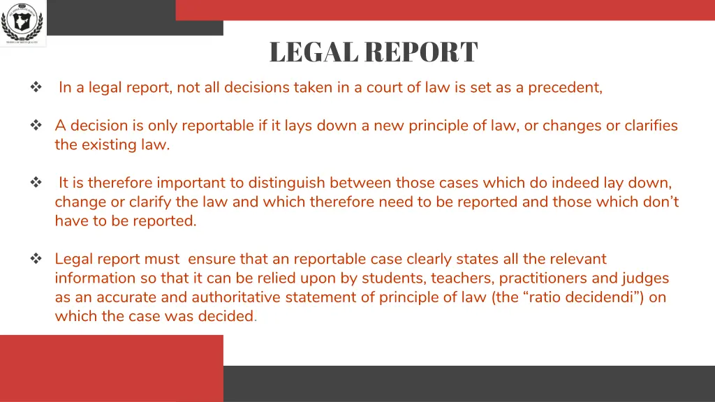 legal report