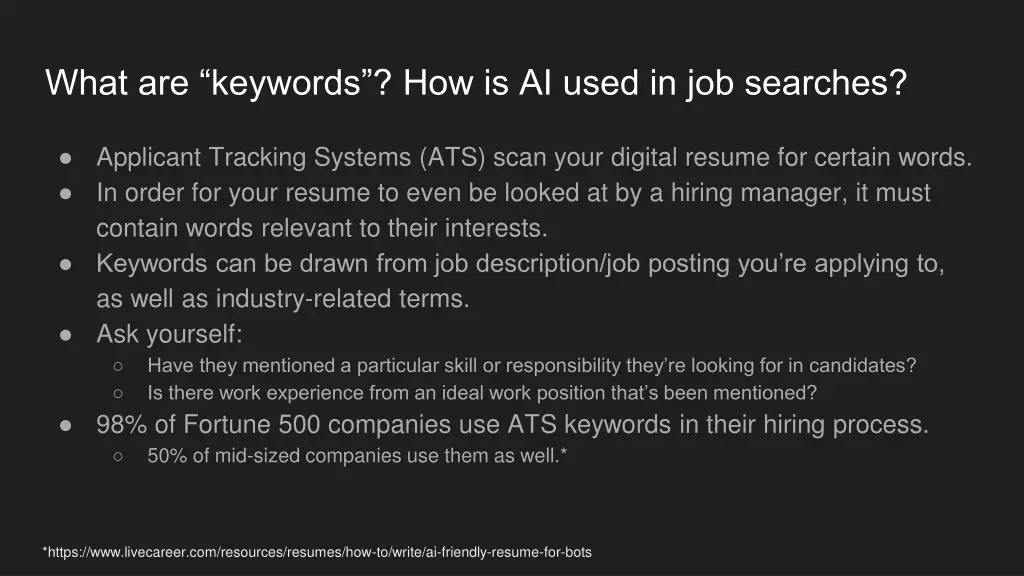 what are keywords how is ai used in job searches