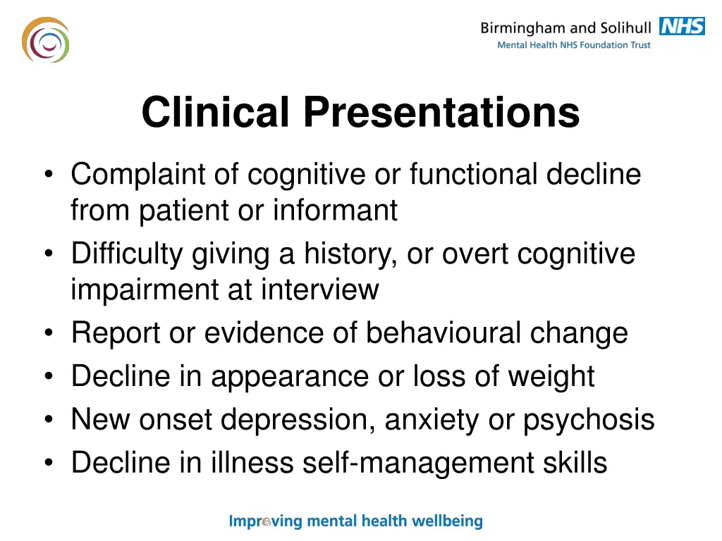 clinical presentations