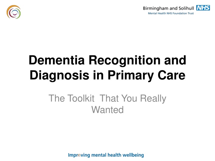 dementia recognition and diagnosis in primary care