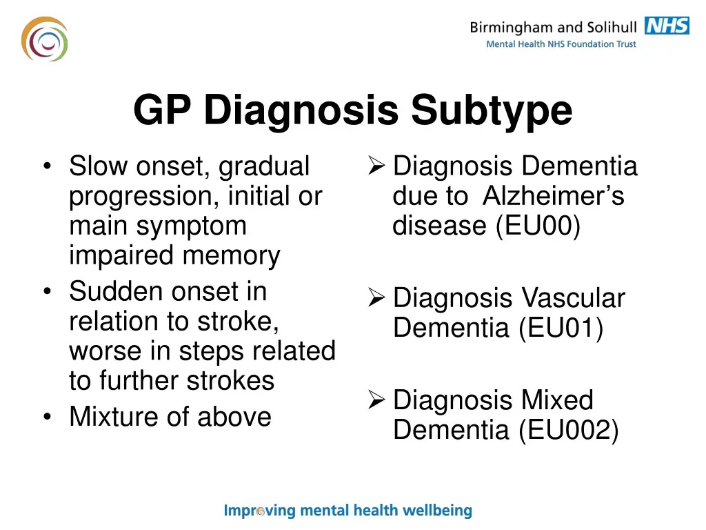 gp diagnosis subtype