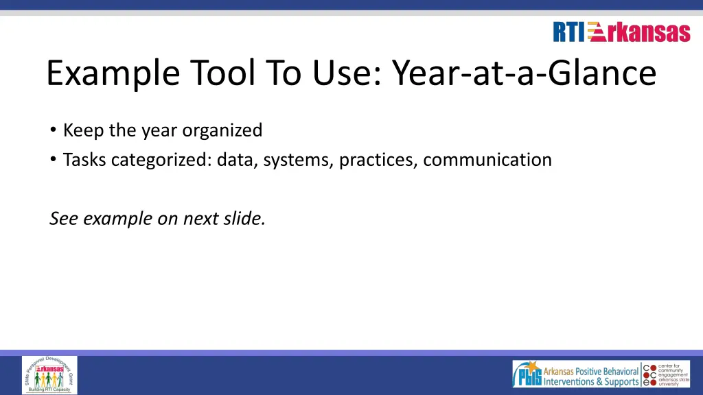 example tool to use year at a glance