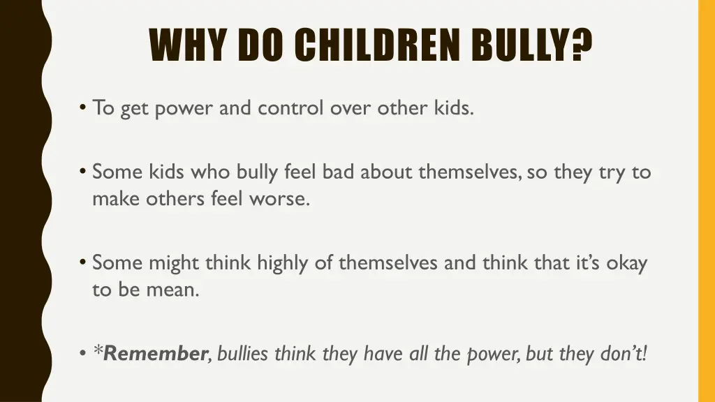 why do children bully