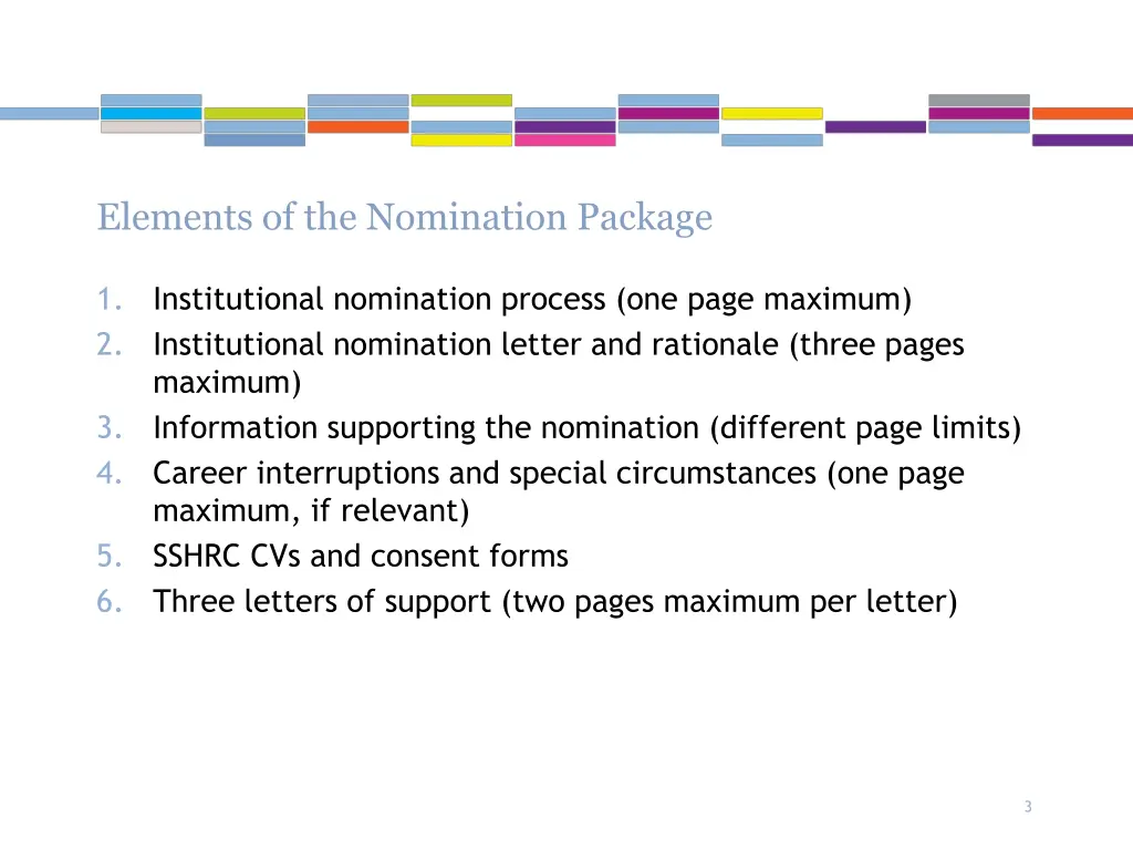 elements of the nomination package