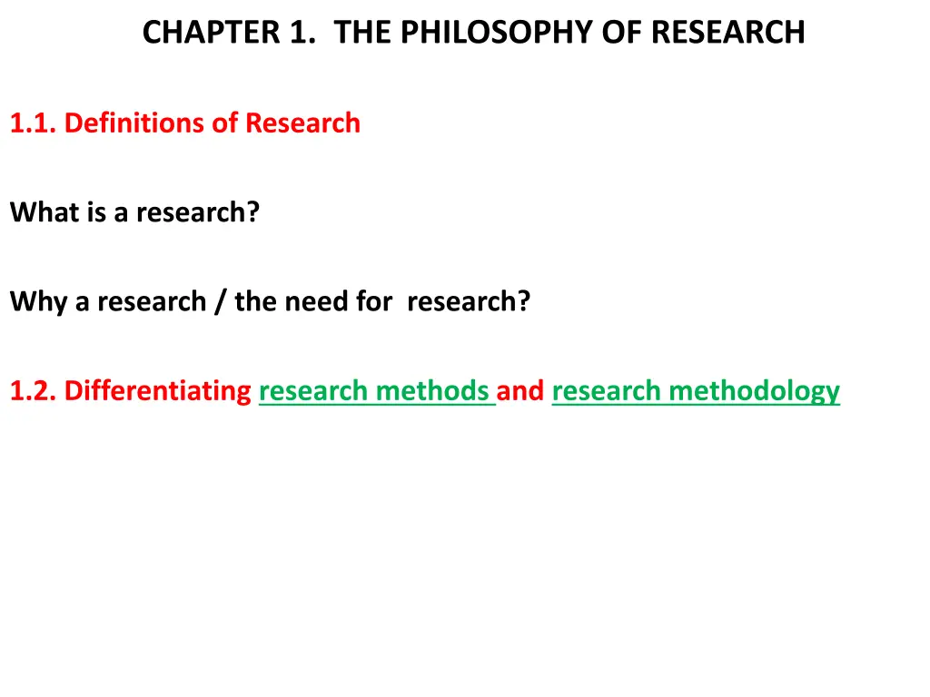 chapter 1 the philosophy of research