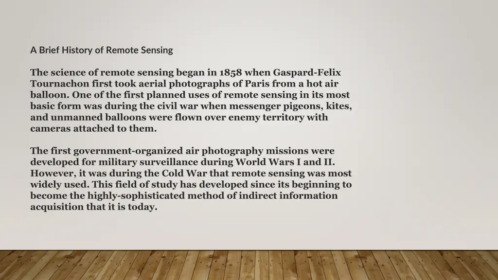 a brief history of remote sensing