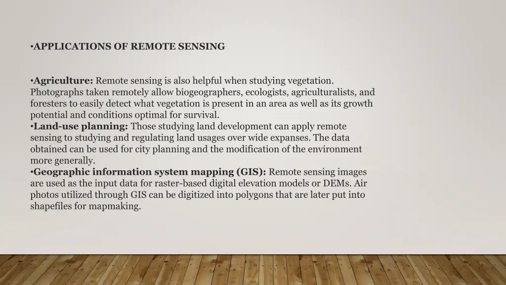 applications of remote sensing