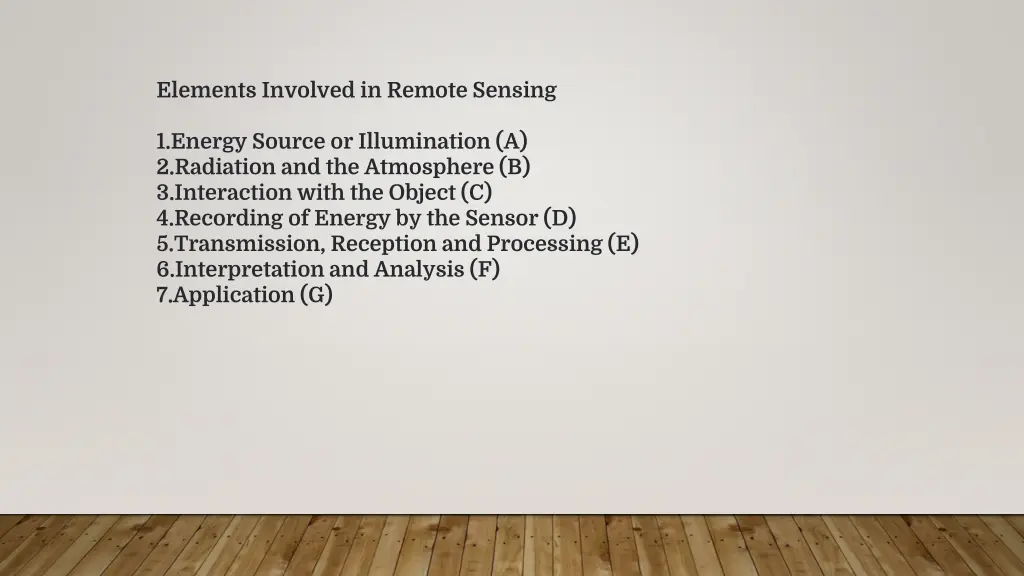 elements involved in remote sensing