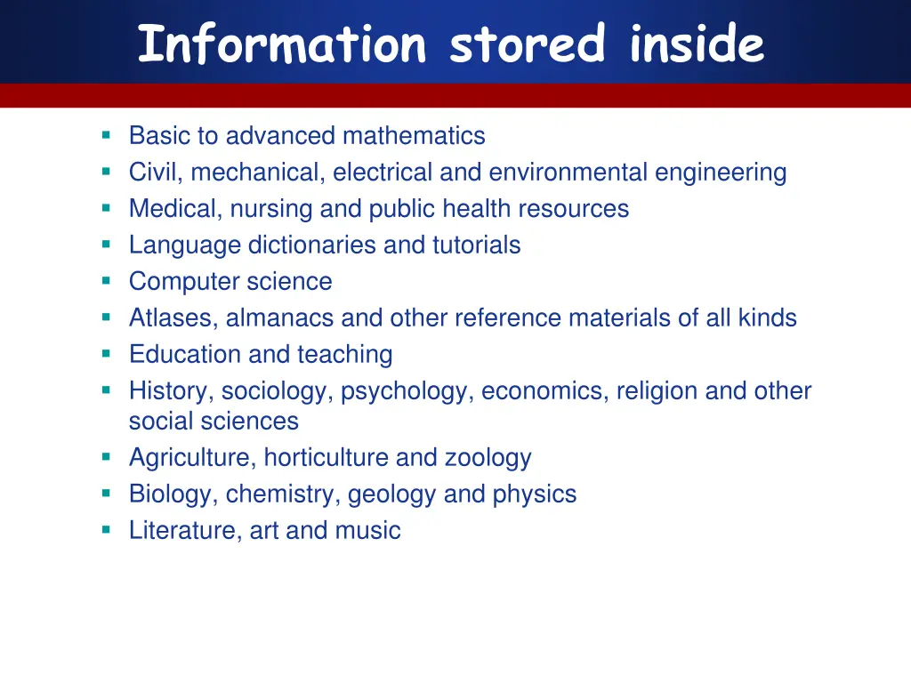 information stored inside