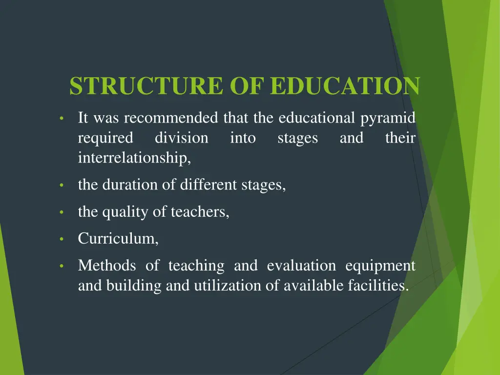 structure of education