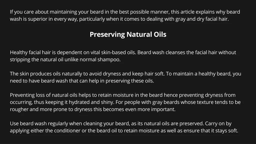 if you care about maintaining your beard