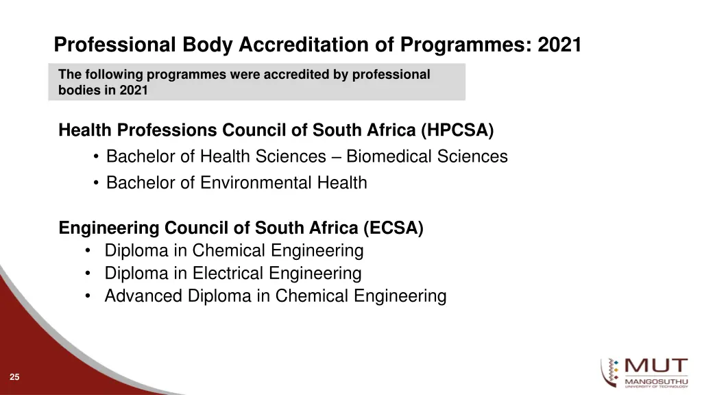 professional body accreditation of programmes 2021