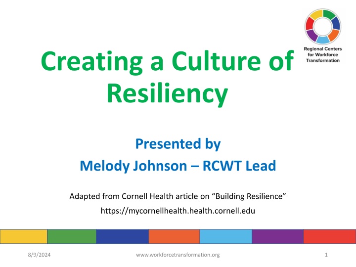 creating a culture of resiliency