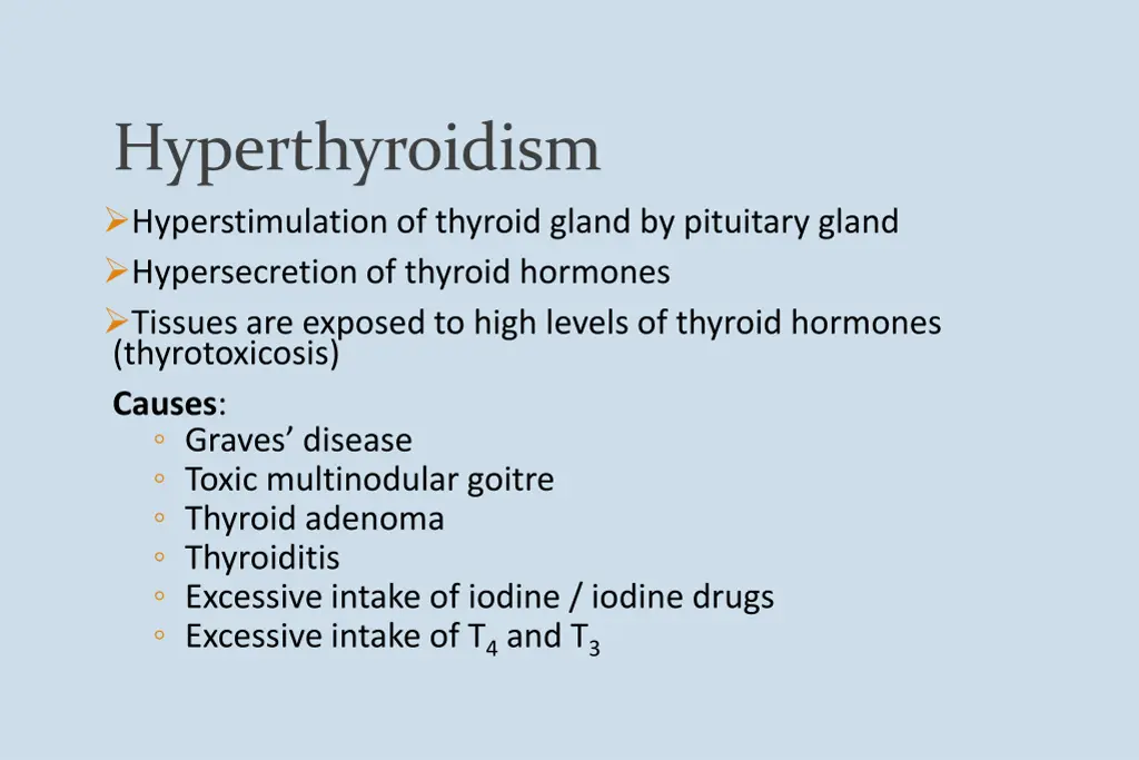 hyperthyroidism hyperstimulation of thyroid gland