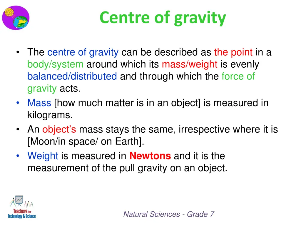 centre of gravity