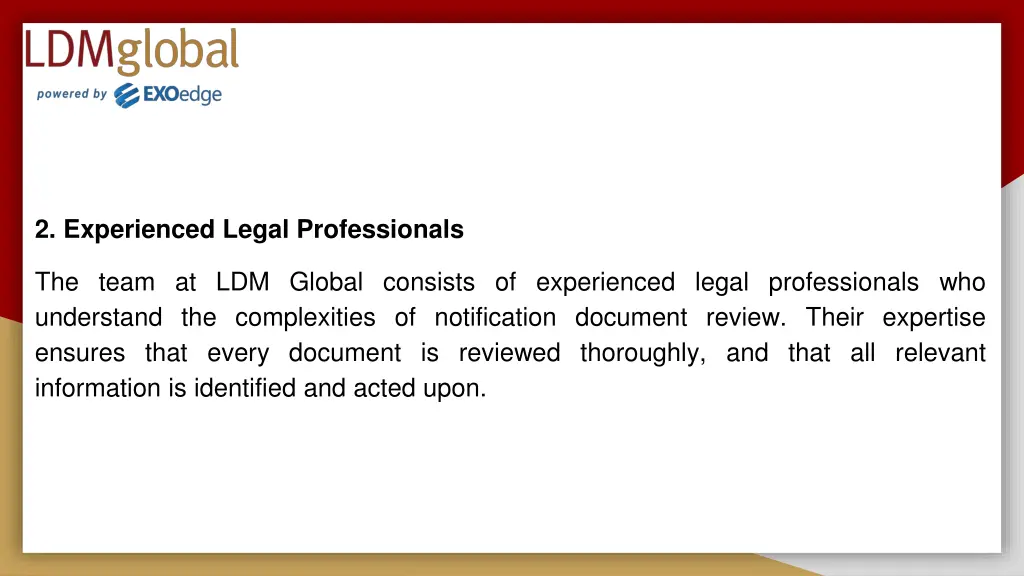 2 experienced legal professionals