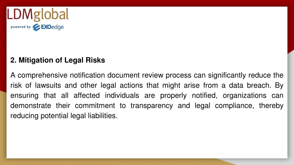 2 mitigation of legal risks