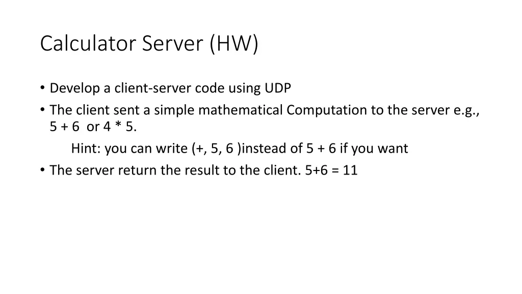 calculator server hw