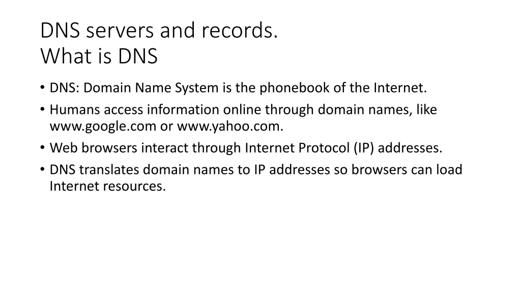 dns servers and records what is dns