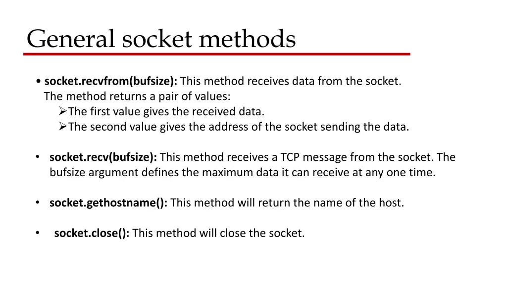 general socket methods 1