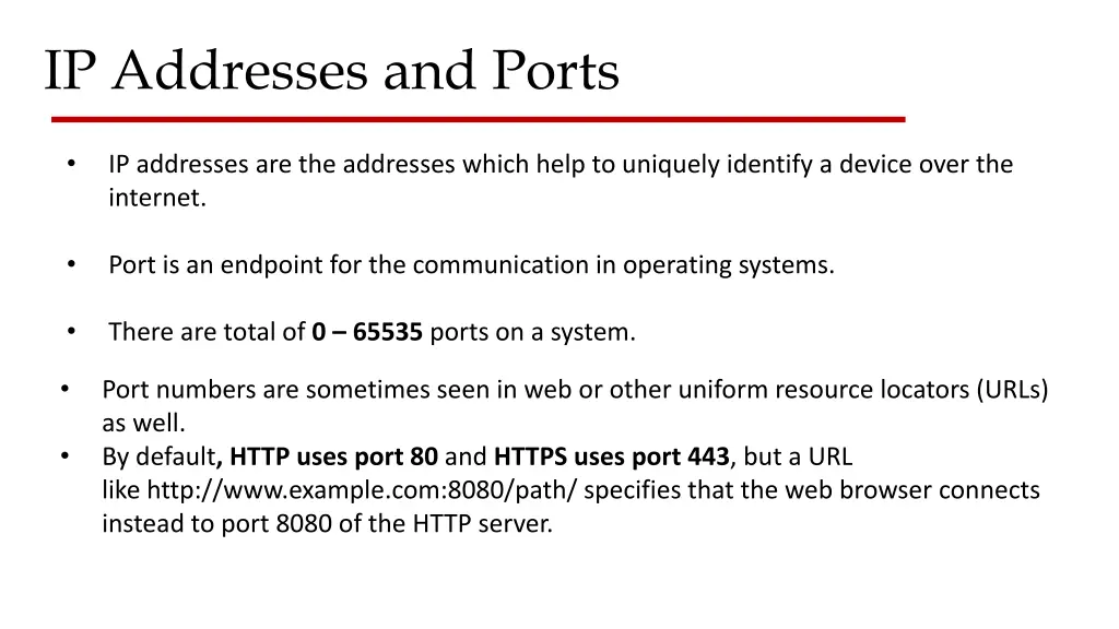 ip addresses and ports